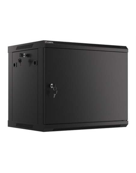 Armario lanberg mural rack 19 pulgadas 9u - 600x450 negro