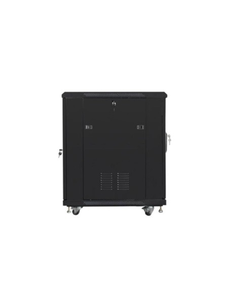 Armario rack lanberg 19 pulgadas 15u - 600x800 flat pack negro puerta malla