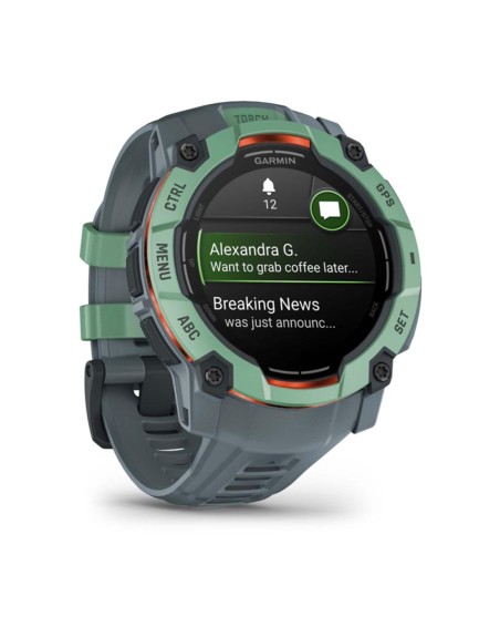 Smartwatch garmin instinct 3 50mm amoled verde correa gris