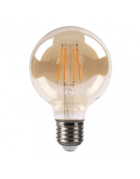 Bombilla filamento globo 12x8d 8w 750lm e27 ambar 2700k