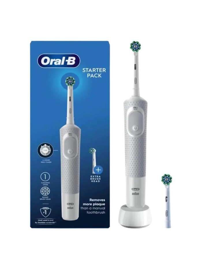 Cepillo dental electrico braun oral b vitality 100 easy clean blanco + 1 repuesto starter pack white Cepillo dental electrico braun oral b vitality 100 easy clean blanco + 1 repuesto starter pack white