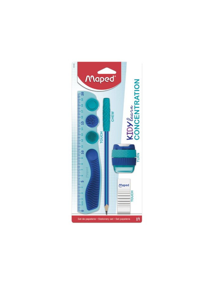 Kit escolar maped kidylearn concentration azul 4 piezas Kit escolar maped kidylearn concentration azul 4 piezas
