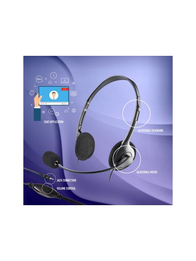 Auricular ngs headset ms103 max con microfono y control de volumen longitud cable 1,5 mt color negro