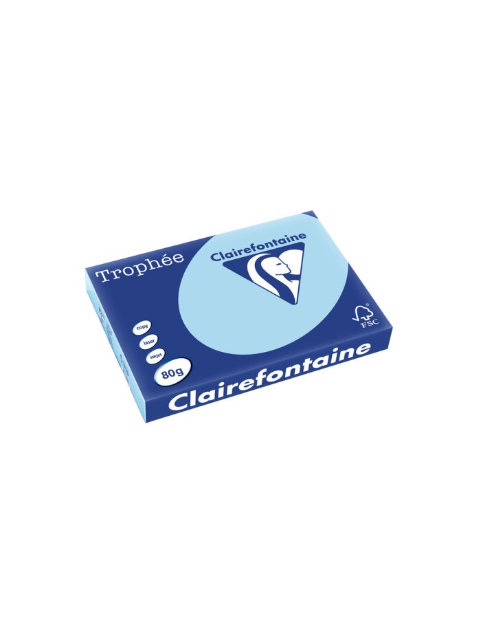 Papel color trophee a3 80gr azul celeste pastel paquete de 500 hojas Papel color trophee a3 80gr azul celeste pastel paquete de 500 hojas