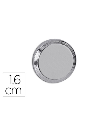 Iman maul cilindrico de neodimio 1,6 cm peso max. 5 kg diametro color plata