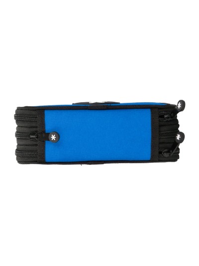 Plumier escolar antartik triple cremallera color azul 36 piezas