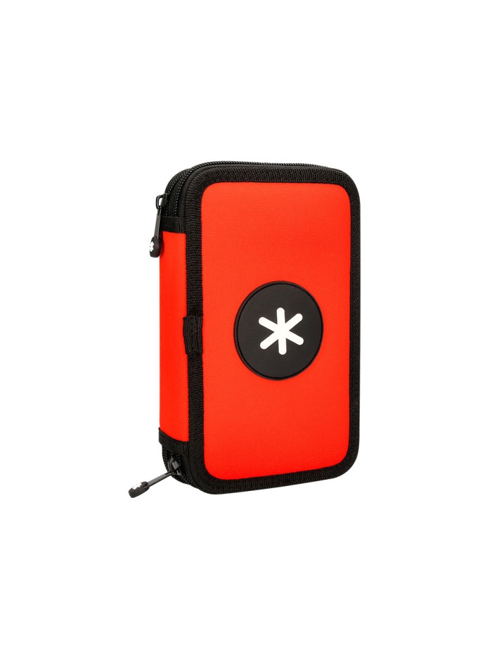 Plumier escolar antartik doble cremallera color rojo 28 piezas Plumier escolar antartik doble cremallera color rojo 28 piezas