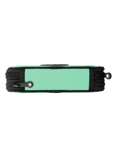 Plumier escolar antartik doble cremallera color menta 28 piezas