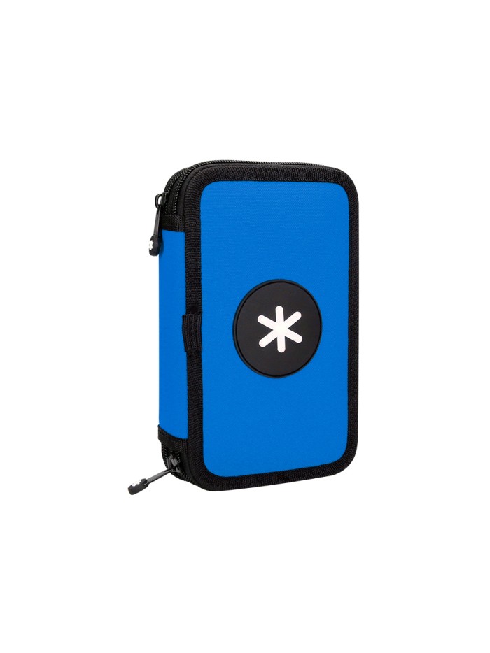 Plumier escolar antartik doble cremalllera color azul 28 piezas Plumier escolar antartik doble cremalllera color azul 28 piezas