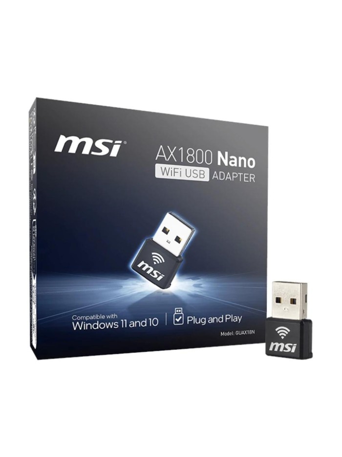 Nano adaptador wifi6 usb msi guax18n ax1800 Nano adaptador wifi6 usb msi guax18n ax1800