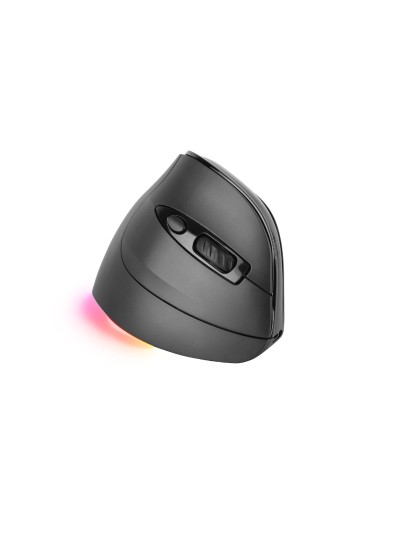 Mouse raton mars gaming ergonomico vertical.rgb inalambrico tri - mode negro