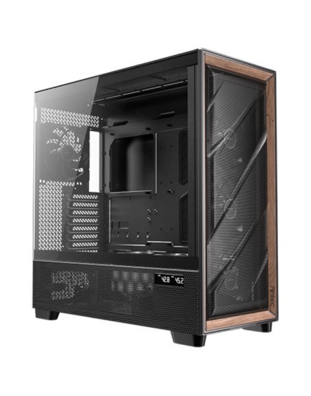 Caja antec flux pro_euv wood atx 2xusb3.0 sin fuente negro