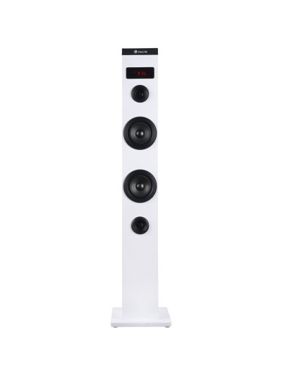 Altavoz torre ngs sky charm blanco - 50w - usb - bluetooth - radio fm - aux