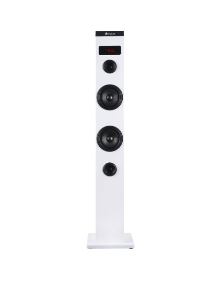 Altavoz torre ngs sky charm blanco - 50w - usb - bluetooth - radio fm - aux