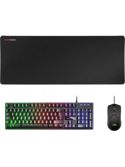 Kit teclado + raton mars gaming mcpx rgb negro + alfombrilla