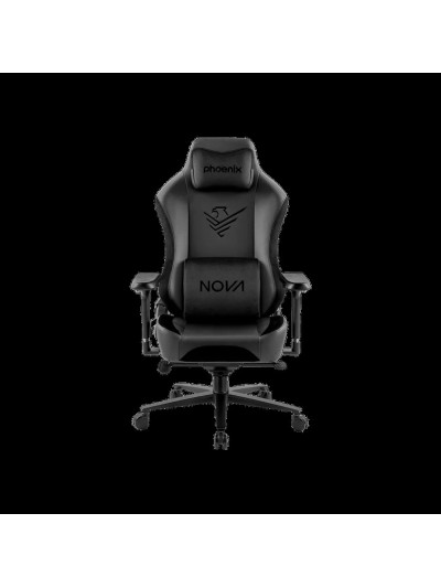 Nova silla gaming fabricada en cuero negro