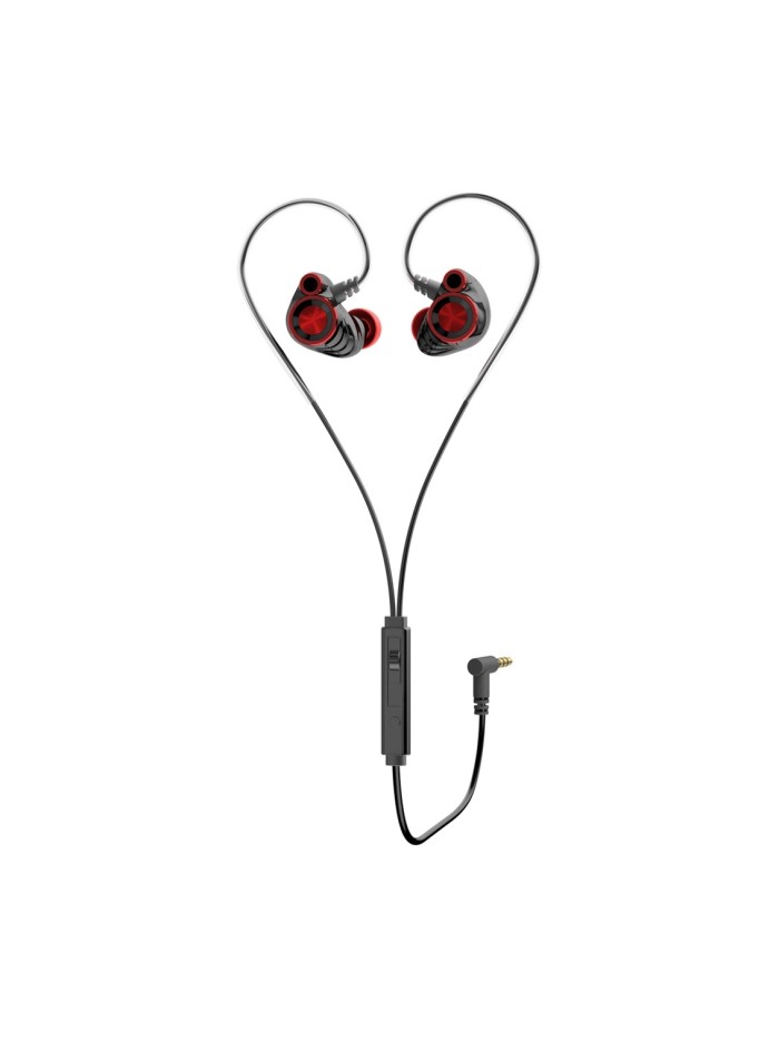 Auricular hp dhe - 7002 microfono jack 3.5mm negro - rojo Auricular hp dhe - 7002 microfono jack 3.5mm negro - rojo