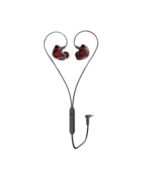 Auricular hp dhe - 7002 microfono jack 3.5mm negro - rojo