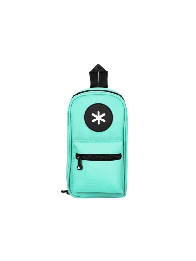 Estuche portatodo antartik forma de mochila con bolsillo y 4 departamentos color menta 230x50x120 mm
