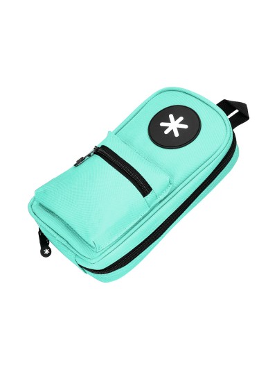 Estuche portatodo antartik forma de mochila con bolsillo y 4 departamentos color menta 230x50x120 mm