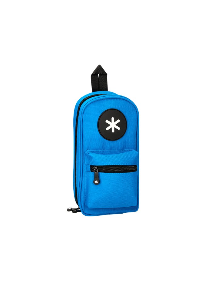Estuche portatodo antartik forma de mochila con bolsillo y 4 departamentos color azul 230x50x120 mm Estuche portatodo antartik forma de mochila con bolsillo y 4 departamentos color azul 230x50x120 mm