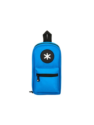 Estuche portatodo antartik forma de mochila con bolsillo y 4 departamentos color azul 230x50x120 mm