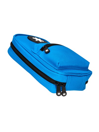 Estuche portatodo antartik forma de mochila con bolsillo y 4 departamentos color azul 230x50x120 mm