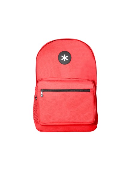 Cartera antartik mochila con asa y bolsillo frontal concremallera color rojo 320x140x430 mm