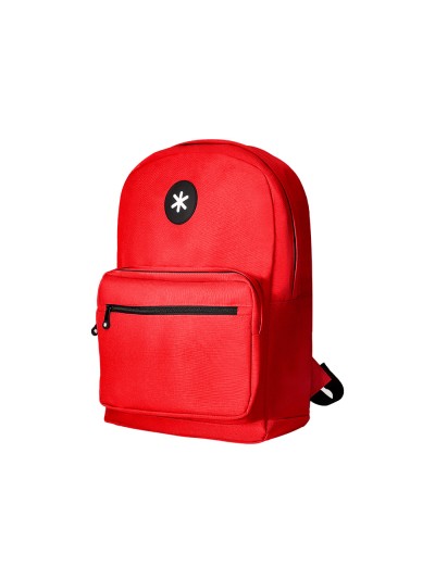 Cartera antartik mochila con asa y bolsillo frontal concremallera color rojo 320x140x430 mm