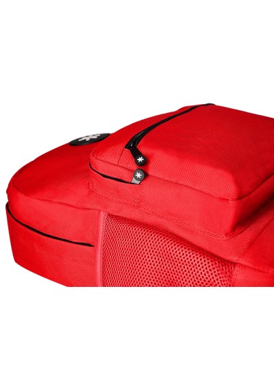 Cartera antartik mochila con asa y bolsillo frontal concremallera color rojo 320x140x430 mm