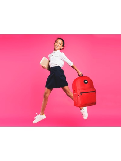 Cartera antartik mochila con asa y bolsillo frontal concremallera color rojo 320x140x430 mm