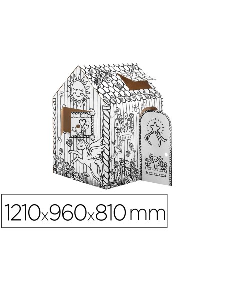 Casa de juego bankers box playhouse unicornio para pintar fabricada en carton reciclado 1210x960x810 mm
