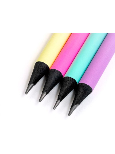 Lapices de grafito milan sunset hb madera negra de tilo con goma de borrar colores surtidos