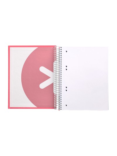 Cuaderno espiral a5 micro antartik tapa forrada120h 90 gr liso 5 bandas 6 taladros color coral