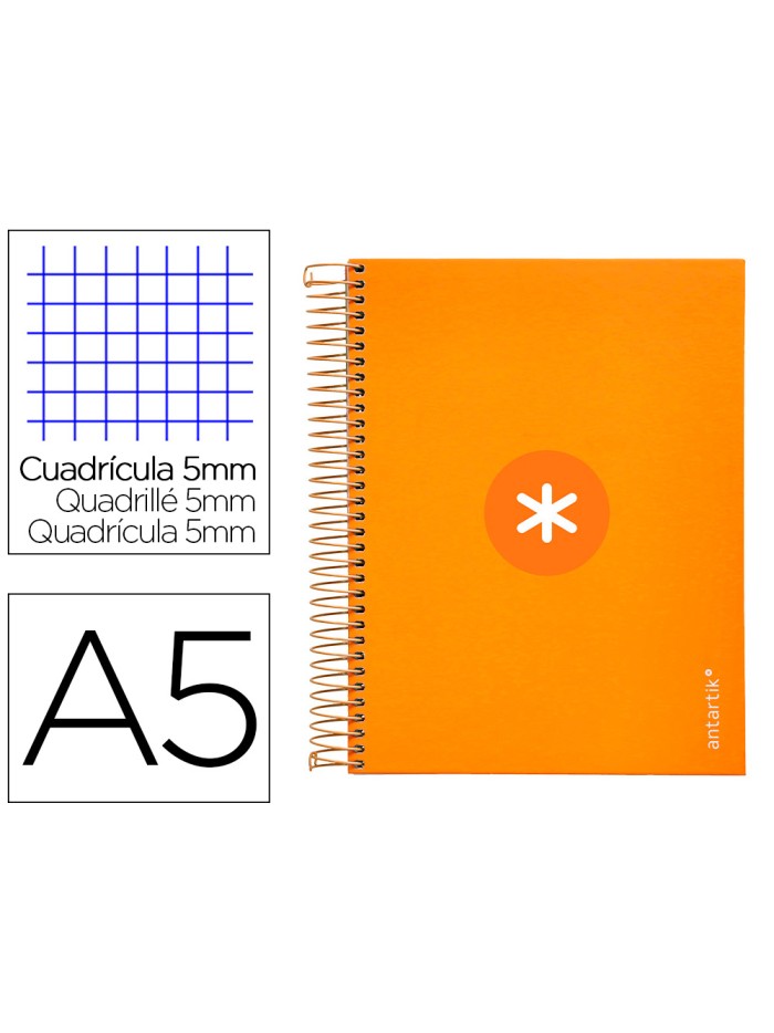 Cuaderno espiral a5 micro antartik tapa forrada120h 90 gr cuadro 5mm 5 bandas6 taladros color mostaza Cuaderno espiral a5 micro antartik tapa forrada120h 90 gr cuadro 5mm 5 bandas6 taladros color mostaza