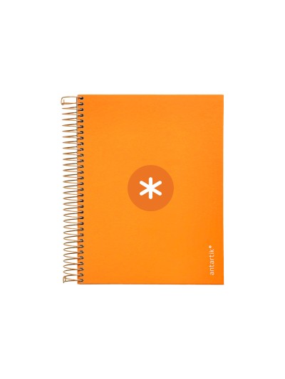 Cuaderno espiral a5 micro antartik tapa forrada120h 90 gr cuadro 5mm 5 bandas6 taladros color mostaza