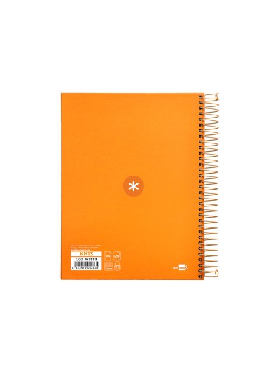 Cuaderno espiral a5 micro antartik tapa forrada120h 90 gr cuadro 5mm 5 bandas6 taladros color mostaza