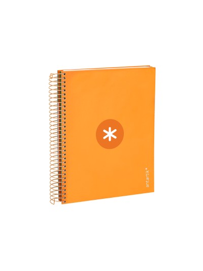 Cuaderno espiral a5 micro antartik tapa forrada120h 90 gr cuadro 5mm 5 bandas6 taladros color mostaza