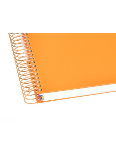 Cuaderno espiral a5 micro antartik tapa forrada120h 90 gr cuadro 5mm 5 bandas6 taladros color mostaza