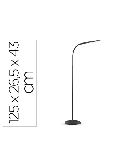 Lampara de pie maul led pirro aluminio color negro 1250x265x430 mm