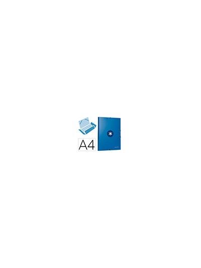 Carpeta antartik gomas a4 3 solapas carton forrado azul oscuro