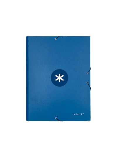 Carpeta antartik gomas a4 3 solapas carton forrado azul oscuro