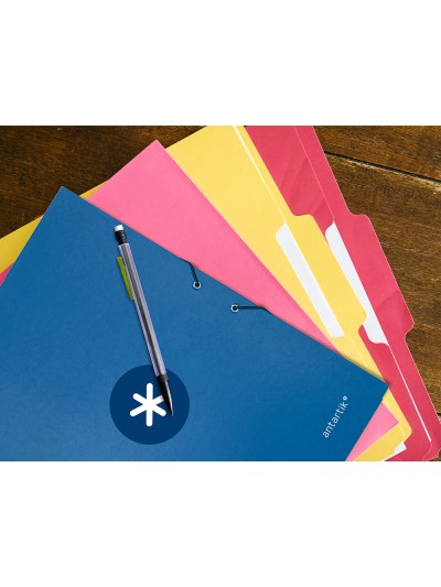 Carpeta antartik gomas a4 3 solapas carton forrado azul oscuro