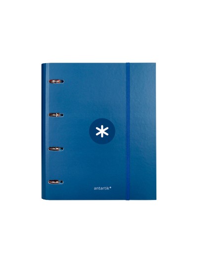 Carpeta con recambio antartik a4 cuadro 5mm forrada 4 anillas 40mm redondas con solapa color azul marino