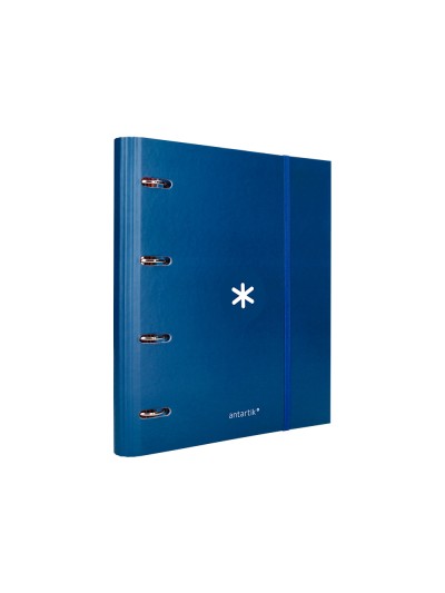Carpeta con recambio antartik a4 cuadro 5mm forrada 4 anillas 40mm redondas con solapa color azul marino