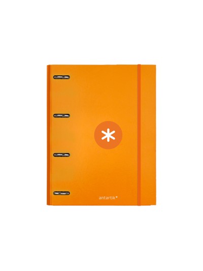 Carpeta con recambio antartik a4 cuadro 5mm forrada 4 anillas 25mm redondas color mostaza