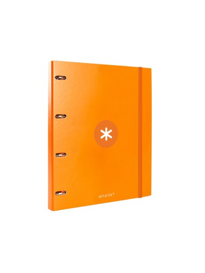 Carpeta con recambio antartik a4 cuadro 5mm forrada 4 anillas 25mm redondas color mostaza