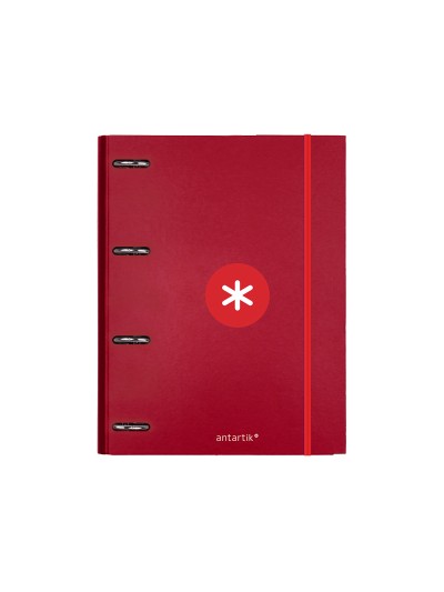 Carpeta con recambio antartik a4 cuadro 5mm forrada 4 anillas 25mm redondas color frambuesa
