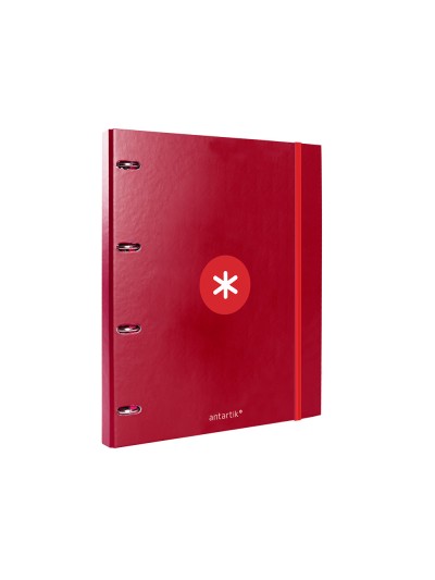 Carpeta con recambio antartik a4 cuadro 5mm forrada 4 anillas 25mm redondas color frambuesa
