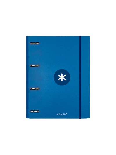 Carpeta con recambio antartik a4 cuadro 5mm forrada 4 anillas 25mm redondas color azul marino